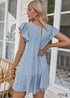 Bohemian Cute Blue Short Mini Dress